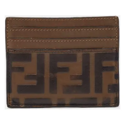 Fendi Tobacco Zucca Leather Card Holder