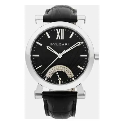 Bvlgari Black Stainless Steel Sotirio Retrograde SB42SDR Automatic Men's Wristwatch