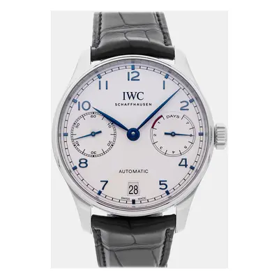 IWC Silver Stainless Steel Portugieser IW5007-05 Automatic Men's Wristwatch mm