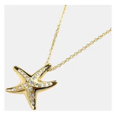 Tiffany & Co. 18K Yellow Gold Starfish Diamond Necklace