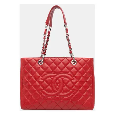 Chanel Red Caviar Grand Shopping Tote