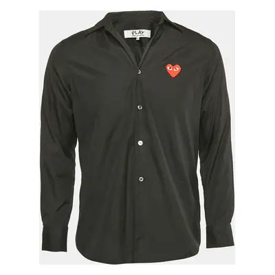 Comme des Garcons Black Cotton Heart Applique Detail Shirt