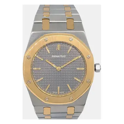 Audemars Piguet Black 18k Yellow Gold Stainless Steel Royal Oak Quartz Women's Wristwatch mm