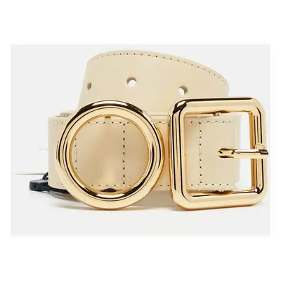 Jacquemus Ivory White Leather The Regalo Buckle Belt 80CM