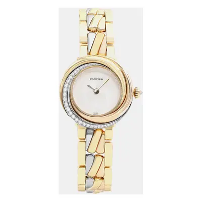 Cartier White 18k Gold Must De Trinity Quartz Women's Wristwatch 18mm