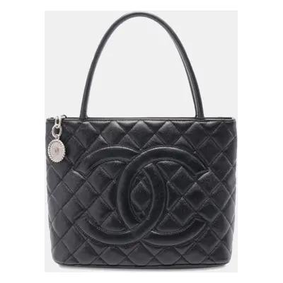 Chanel Black Caviar Medallion Tote