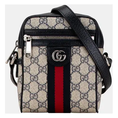 Gucci Brown Mini GG Supreme Ophidia Crossbody