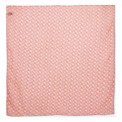 Christian Dior Pink Oblique Print Silk Square scarf