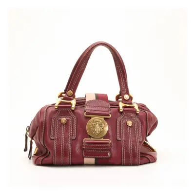 Gucci Maroon Leather Aviatrix Medium Boston Satchel