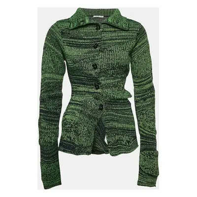 Acne Studios Green Wool Blend Knit Buttoned Cardigan