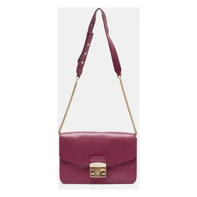 Furla Pink Leather Metropolis Shoulder Bag