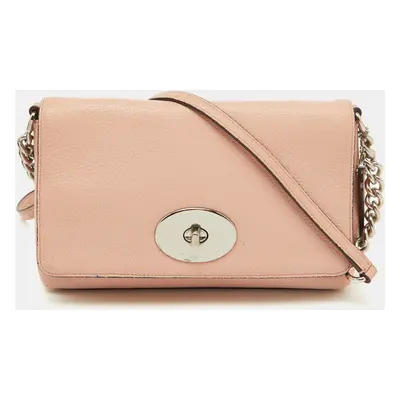 Coach Light Pink Leather Crosstown Flap Shoulder Bag