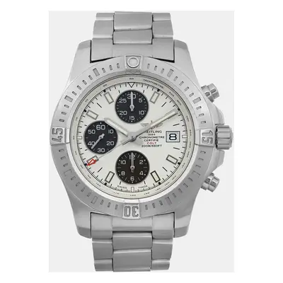 Breitling White Stainless Steel Colt Chronograph A1338811 Automatic Men's Wristwatch