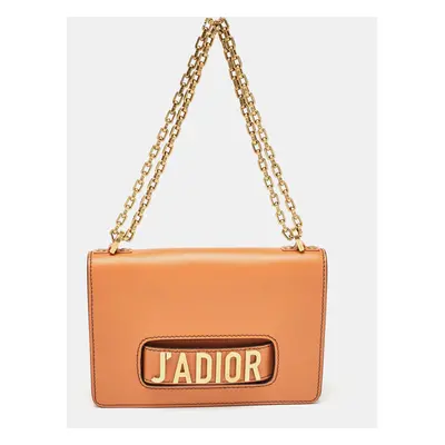 Dior Deep Orange Leather J'Adior Flap Chain Shoulder Bag