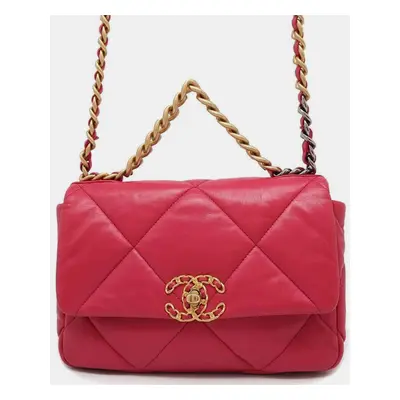 Chanel Pink Lambskin Leather Flap Chain Shoulder Bag