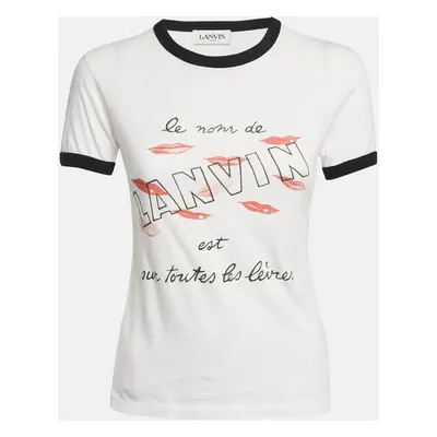 Lanvin White Printed Cotton Jersey T-Shirt