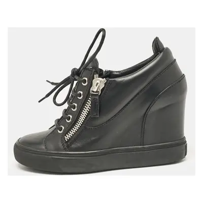 Giuseppe Zanotti Black Leather Dona Sneakers Size