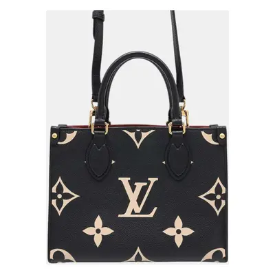 Louis Vuitton Noir/Beige Monogram Empreinte Leather On The Go PM Bag