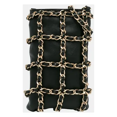 Chanel Black Lambskin Tech Me Out Clutch With Chain