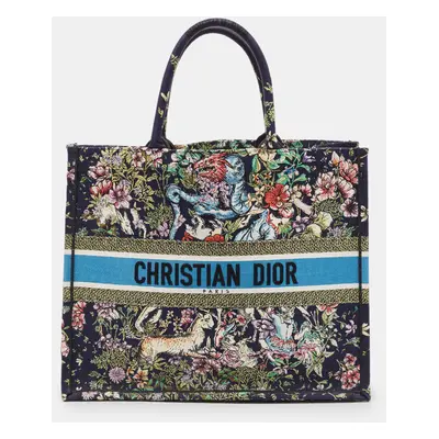 Dior Multicolor Embroidered Canvas Large D-Constellation Book Tote