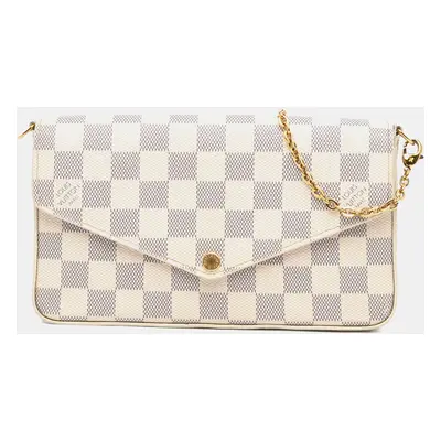 Louis Vuitton Grey White Damier Azur Pochette Felicie