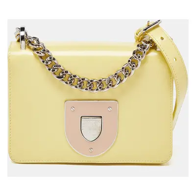 Dior Light Yellow Patent Leather Diorama Club Shoulder Bag