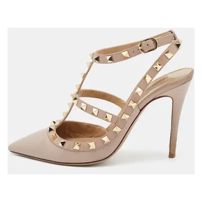 Valentino Dusty Pink Leather Rockstud Caged Pumps Size