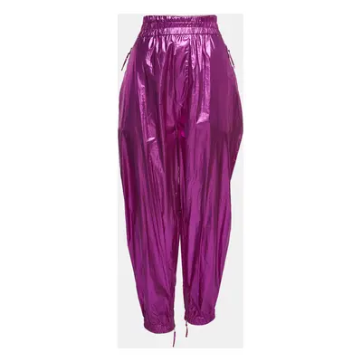 Isabel Marant Metallic Pink Cotton Carrot-Fit Galoni Trousers