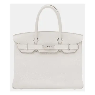 Hermes Gold Gris Pale Togo Leather Birkin Bag