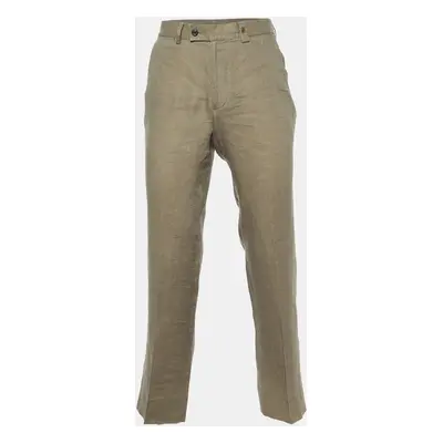 CH Carolina Herrera Brown Linen Regular Fit Trousers