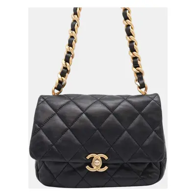 Chanel Black Lambskin CC Shoulder Bag