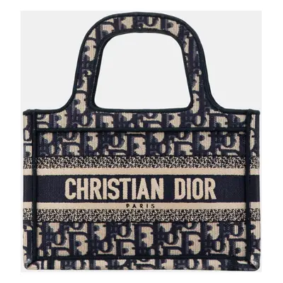 Dior Navy Blue Mini Oblique Book Tote