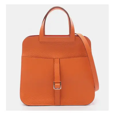 Hermes Orange Leather Arzan Handbag