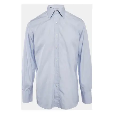 Tom Ford Blue Cotton Button Front Shirt