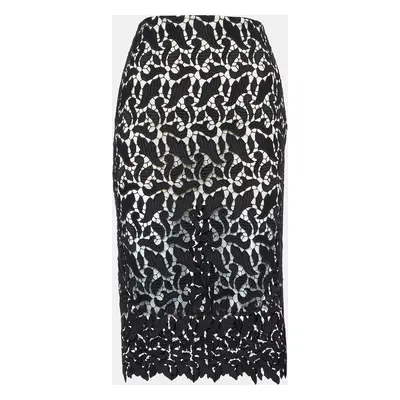 Emporio Armani Black Lace Midi Skirt