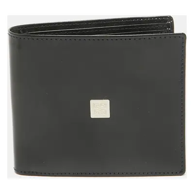 Givenchy Black Glossy Leather Logo Bifold Wallet