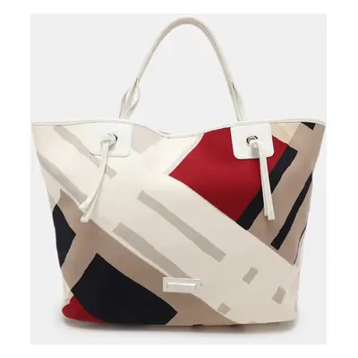 Burberry Multicolor Canvas and Leather Shopper Tote