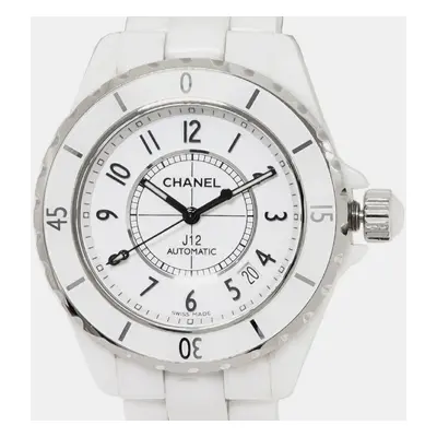 Chanel White Ceramic J12 H0970 Automatic Men's Wristwatch mm