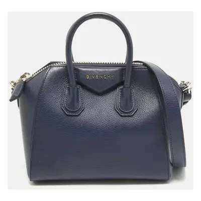 Givenchy Navy Blue Leather Mini Antigona Satchel