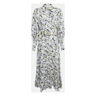 Zimmermann Multicolor Floral Print Linen Button Front Belted Maxi Dress