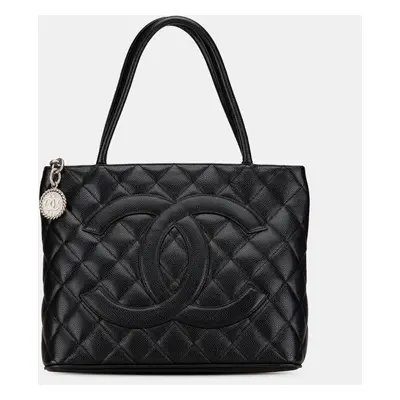 Chanel Black Caviar Medallion Tote