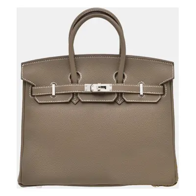 Hermes Etoupe Grey Togo Leather Birkin Bag