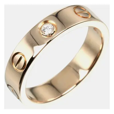 Cartier 18K Rose Gold and Diamond Love Band Ring EU