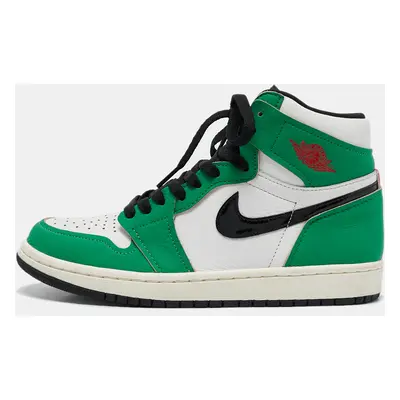 Air Jordans Green/White Leather Jordan Retro High Lucky Green Sneakers Size 38.5