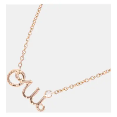 Dior 18K Rose Gold and Diamond Oui Pendant Necklace