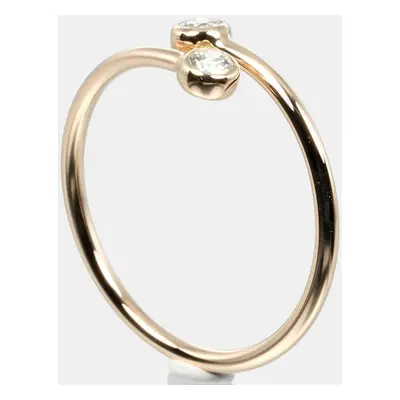 Tiffany & Co. 18K Pink Gold Diamond Hoop Ring EU 46.5