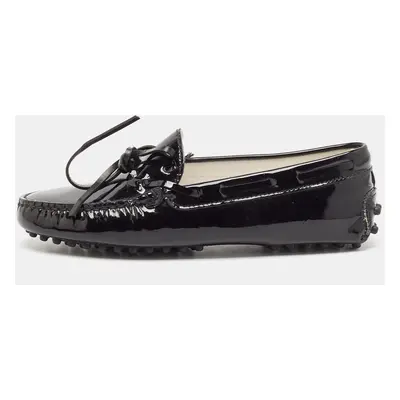 Tod's Black Patent Leather City Gommino Driving Loafers Size