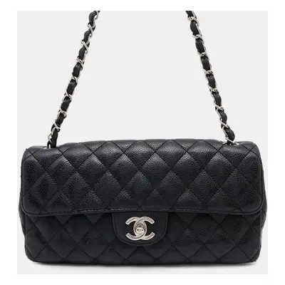 Chanel Black Caviar Leather Chain Shoulder Bag