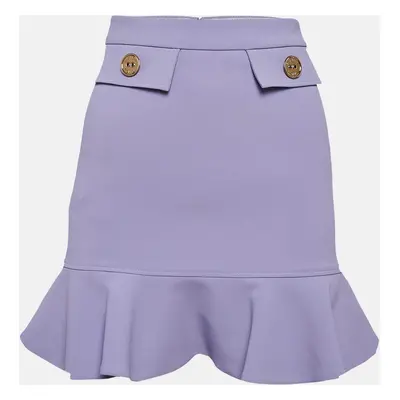 Elisabetta Franchi Purple Georgette Flounce Mini Skirt