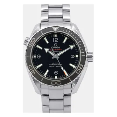 Omega Black Stainless Steel Seamaster Planet Ocean 232.30.42.21.01.001 Automatic Men's Wristwatc